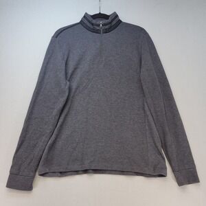 BOSS Hugo Boss Quarter Zip Pullover Mens L Gray Casual Regular Fit Knit Layering
